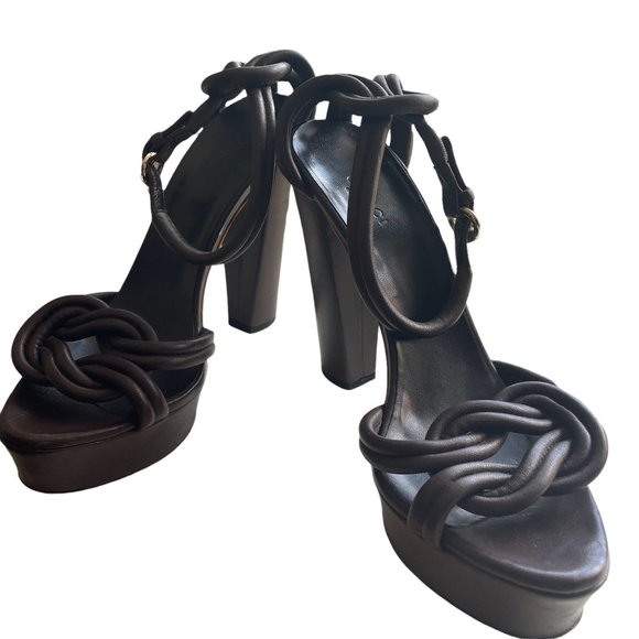 Gucci Shoes - Gucci Nappa Moorea Cocoa Platforms Size  9.5